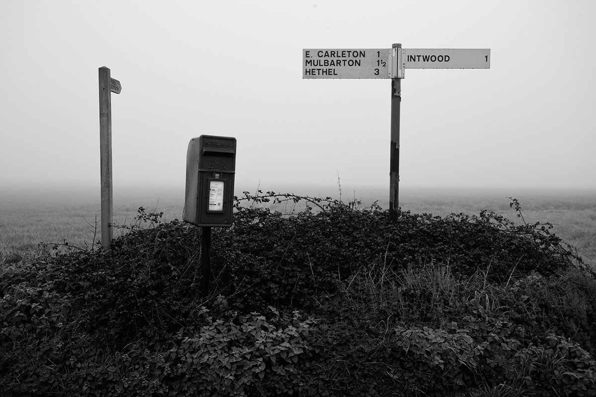 A lonely postbox in Norfolk