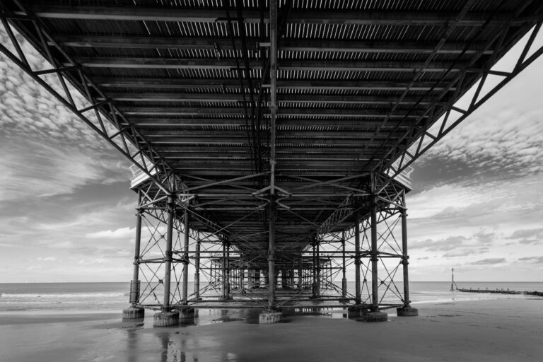 The view from under Cromer Pier, Norfolk.