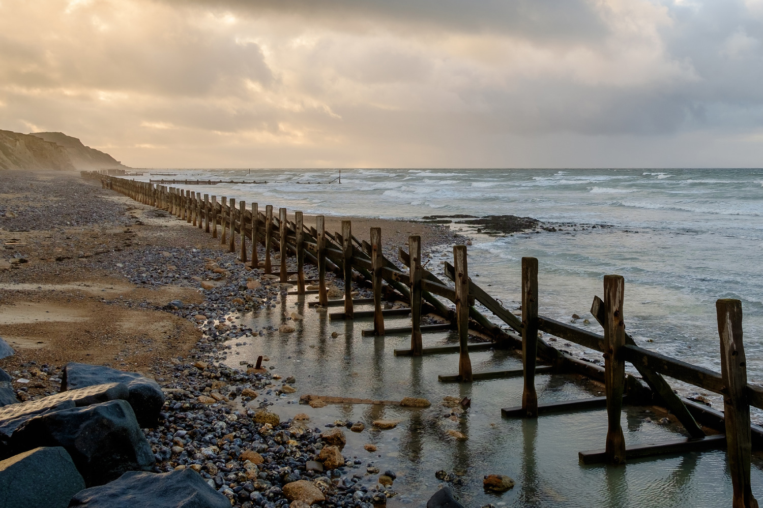 West Runton beach incoming tide.