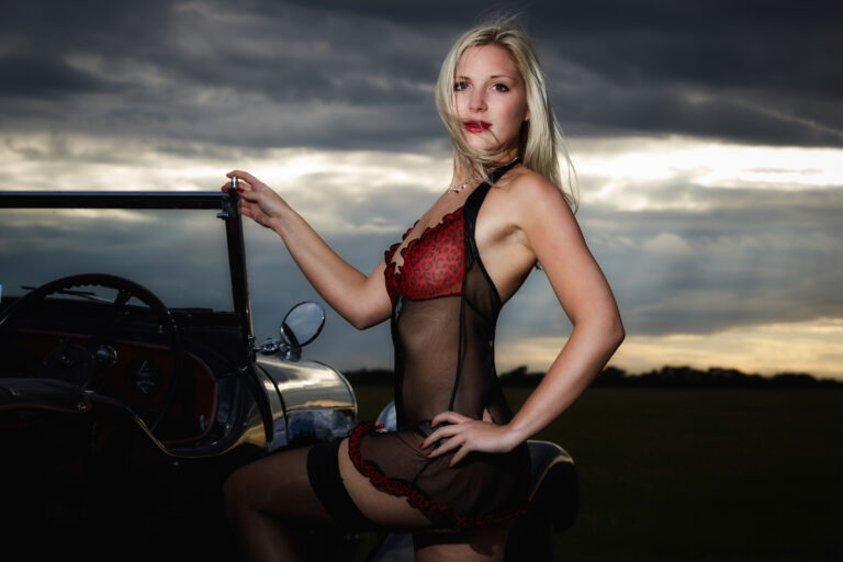 A model posing for a calendar.